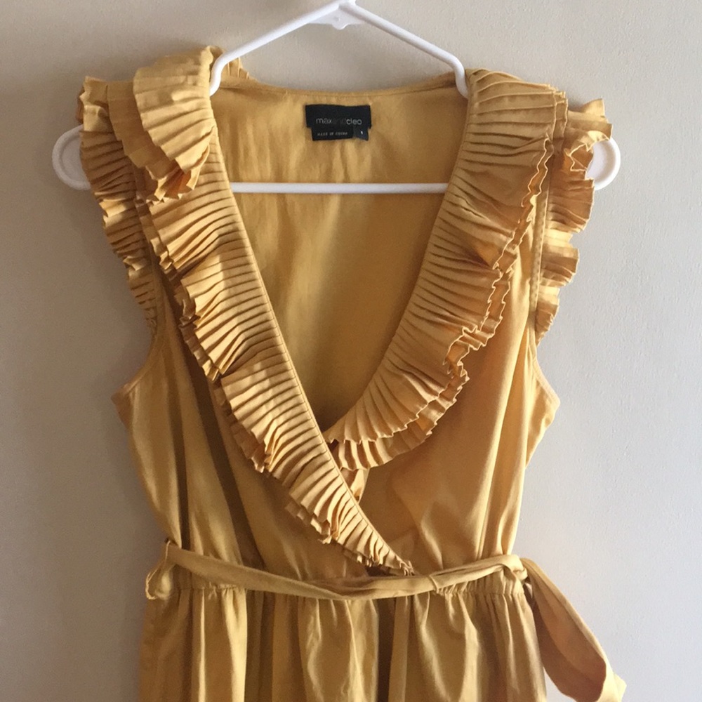 Max and Cleo Pleated Ruffle faux wrap Dress - Picture 2 of 6